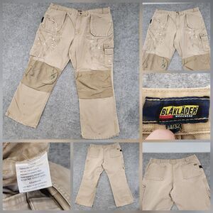 Blaklader Mens 44x32 Canvas WorkWear Double Knee Utility Tools Carpenter‎ Pants